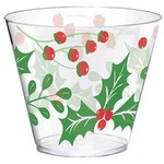 Amscan 9oz. Holly Plastic Tumblers - 40ct.