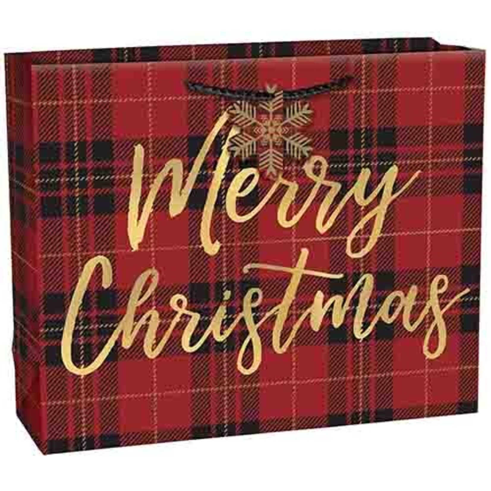 Amscan Merry Christmas Plaid Gift Bag - 1ct. (13" x 16")