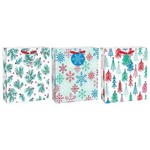 Amscan Holly, Tree & Snowflake Large Gift Bags - 3ct. Multi-Pack