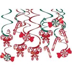 Amscan Candy Cane Hanging Swirl Decorations - 12ct.