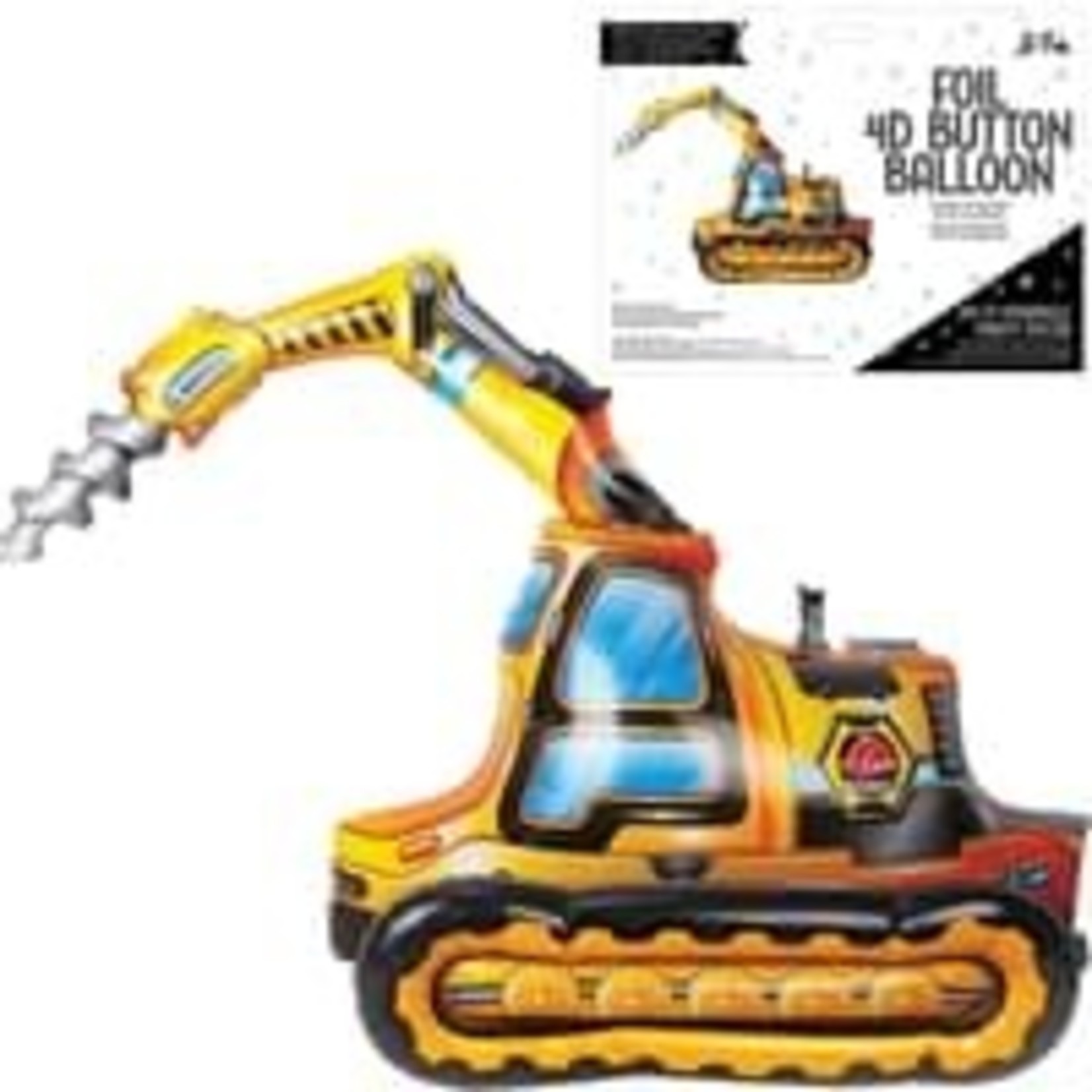 La Fete 39" Drill Excavator 4D Balloon - 1ct. (Air-Filled Only)