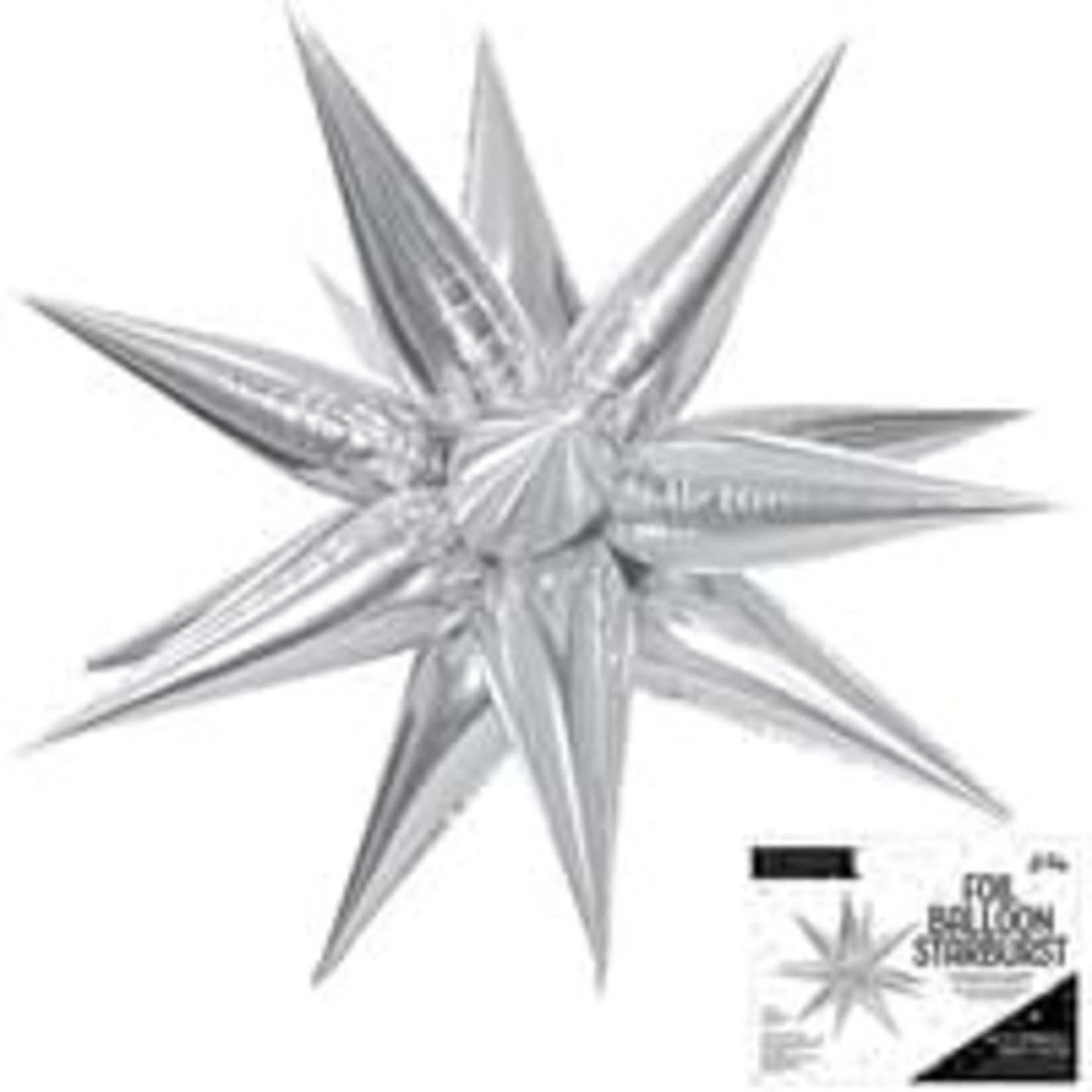 La Fete 26" Silver Starburst Balloon - 1ct. (Air-Filled Only)
