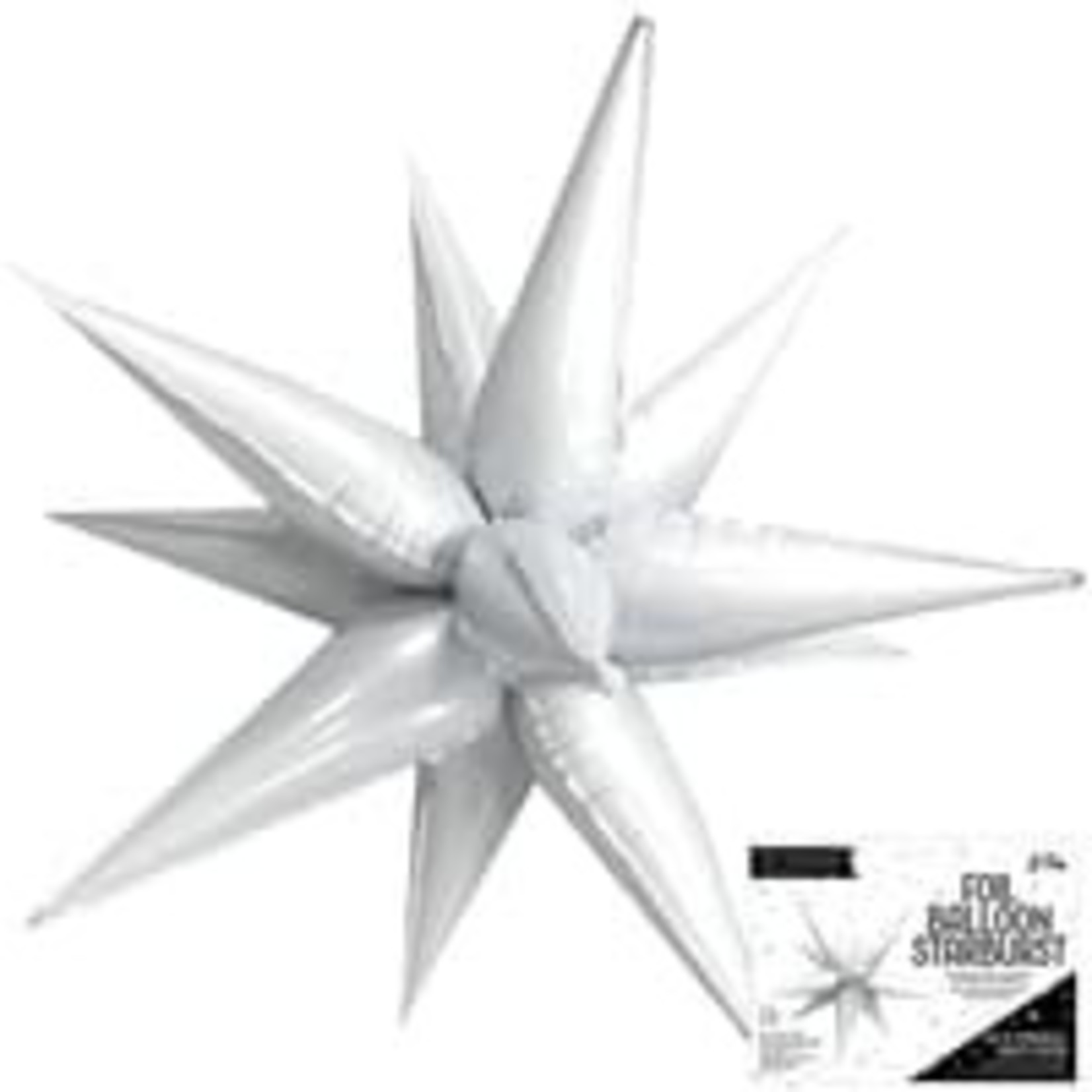 La Fete 40" White Starburst Balloon - 1ct. (Air-Filled Only)