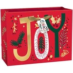 Amscan Red 'JOY' Medium Horizontal Gift Bag w/ Tag - 1ct. (7" x 9")