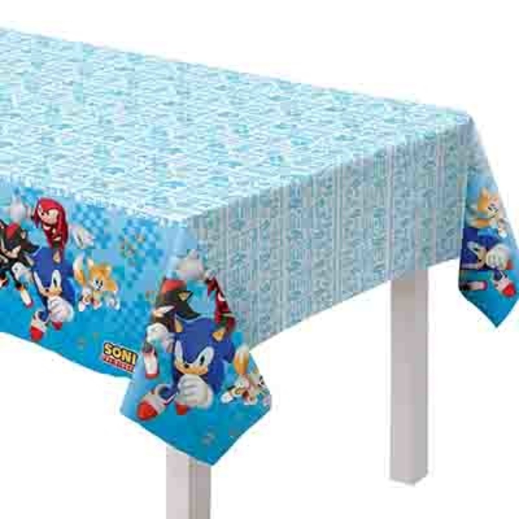 Amscan Sonic The Hedgehog Plastic Table Cover - 54" x 96"