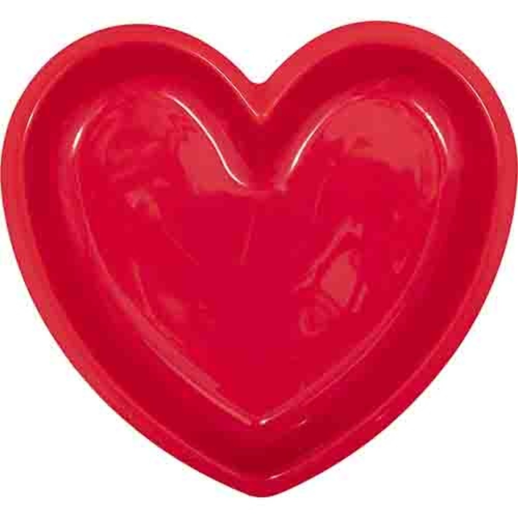 Creative Converting 9" Red Heart Plastic Shaped Tray - 1ct.