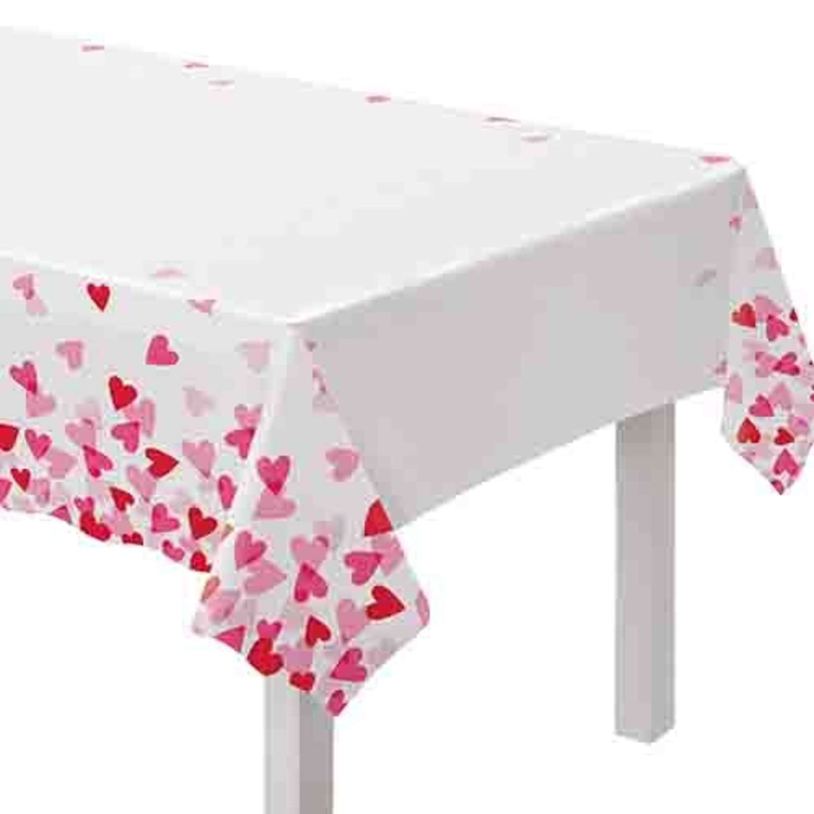 Amscan Heart Party Plastic Table Cover - 54" x 102"