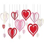 Amscan 3d Valentine's Day Hanging Hearts - 16ct.