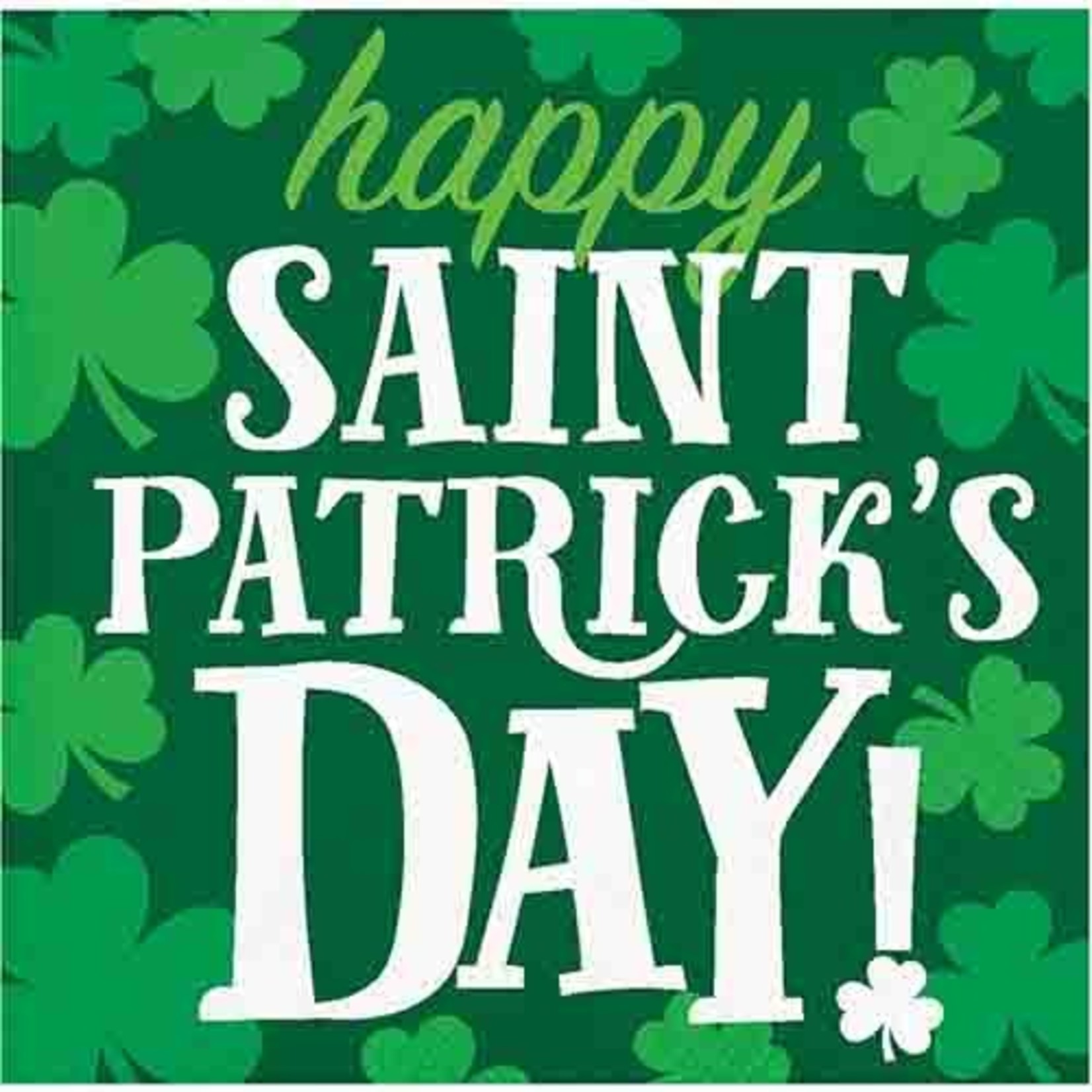 Creative Converting St. Patrick's Day Irish Clover Beverage Napkins - 16ct.