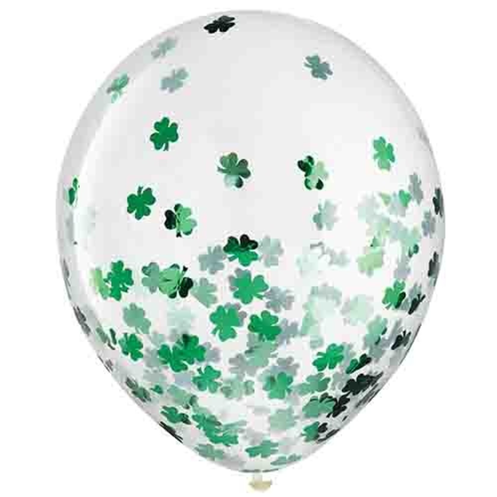 Amscan 12" Shamrock Confetti Latex Balloons - 6ct. (Helium Not Included)