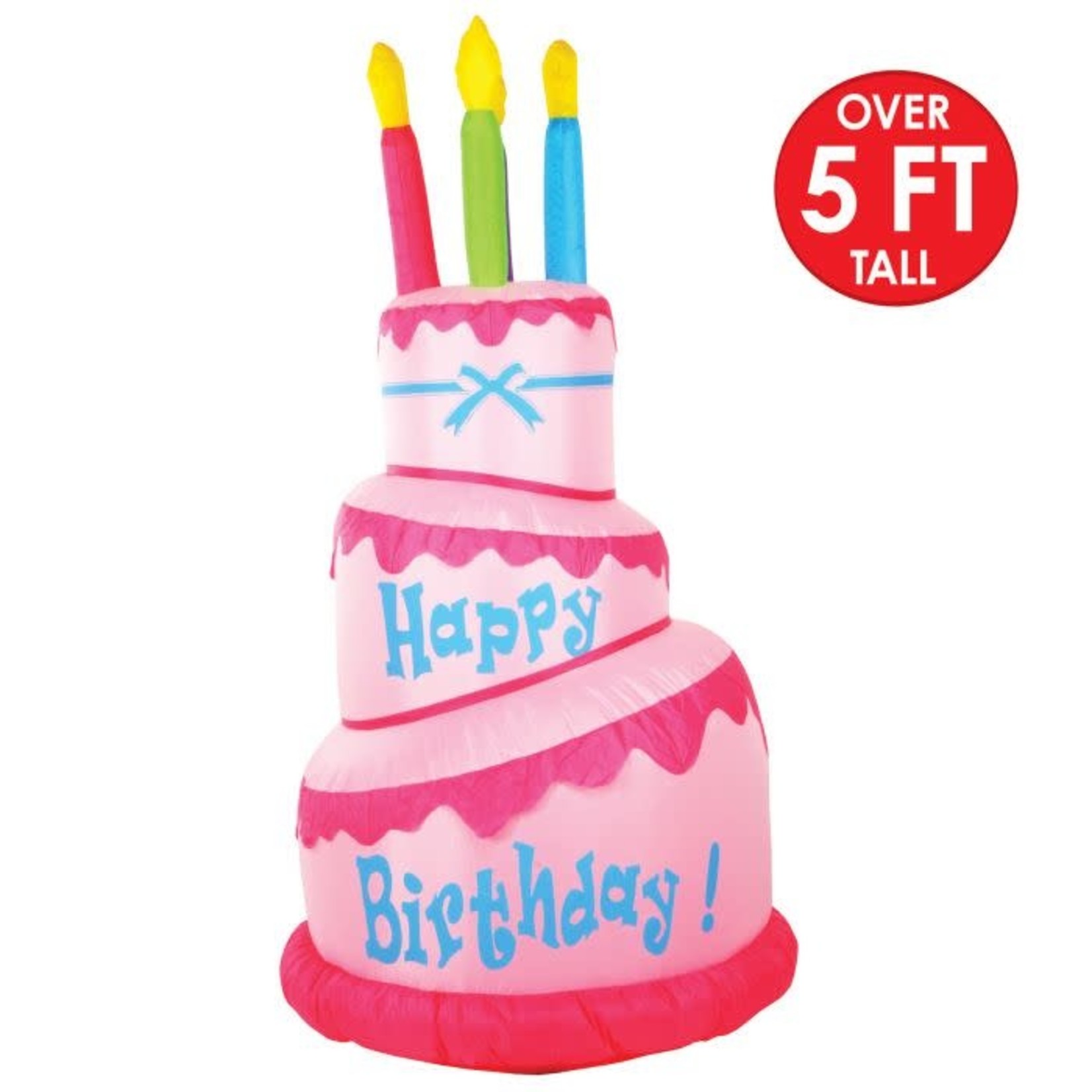 Beistle Inflatable Happy Birthday Cake Jumbo  - Indoor/Outdoor