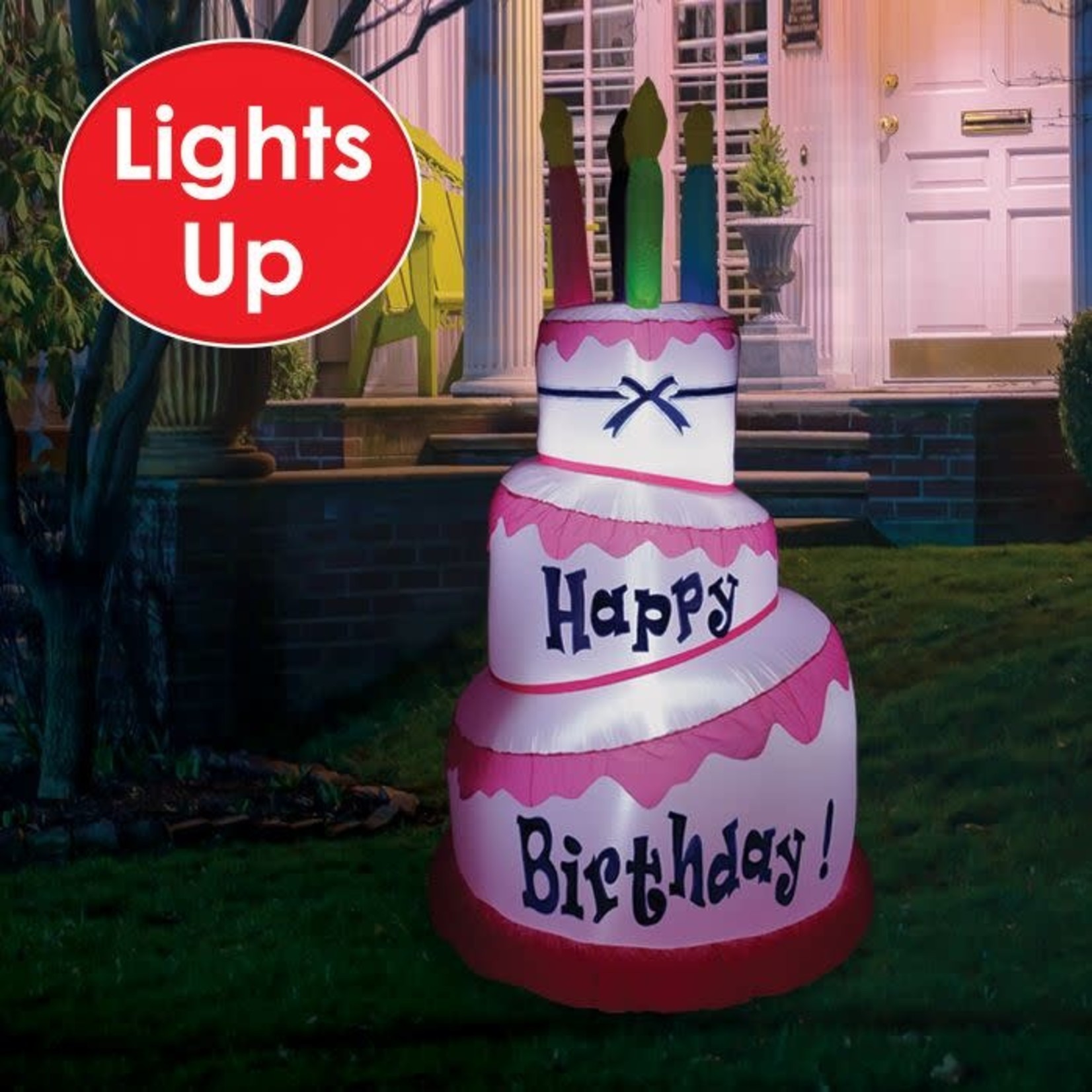 Beistle Inflatable Happy Birthday Cake Jumbo  - Indoor/Outdoor