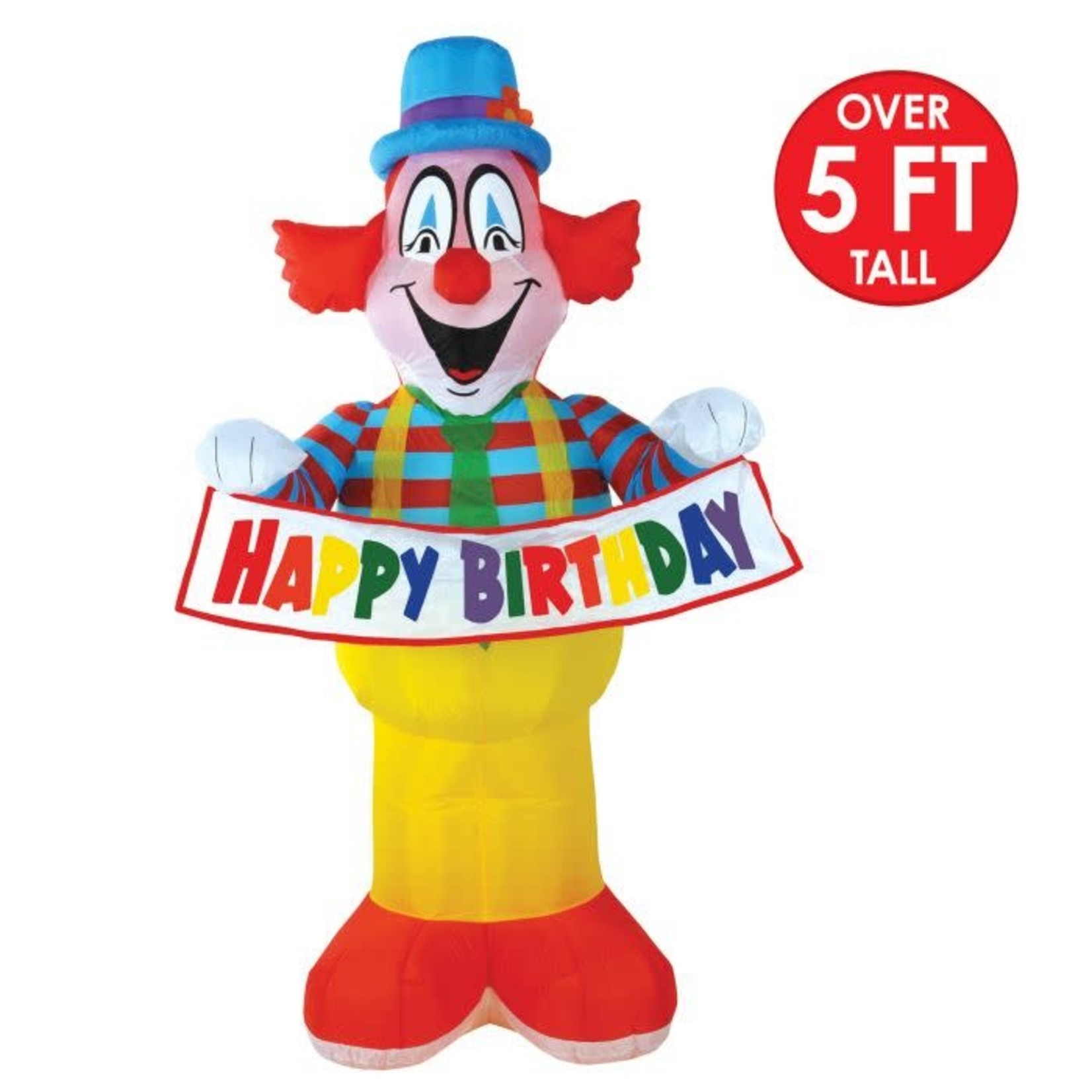 Beistle Inflatable Happy Birthday Clown Jumbo - Indoor/Outdoor