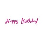 Beistle Happy Birthday Script Hot Pink Banner - 5'