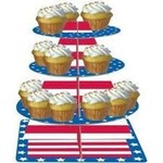 Creative Converting Patriotic 3 Tier Cupcake Holder - Holds 24 Cupcakes!
