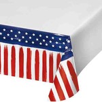 Creative Converting Painterly Patriotic Paper Table Cover - 54" x 102"