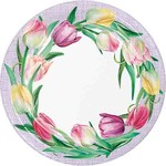 Creative Converting 9" Tulip Wreath Plates - 8ct.