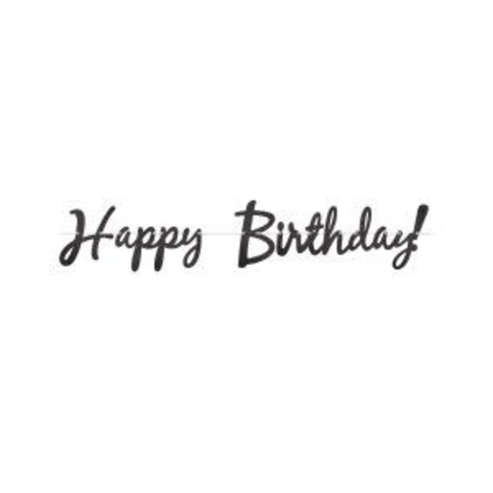 Beistle Black Happy Birthday Script Banner - 5'
