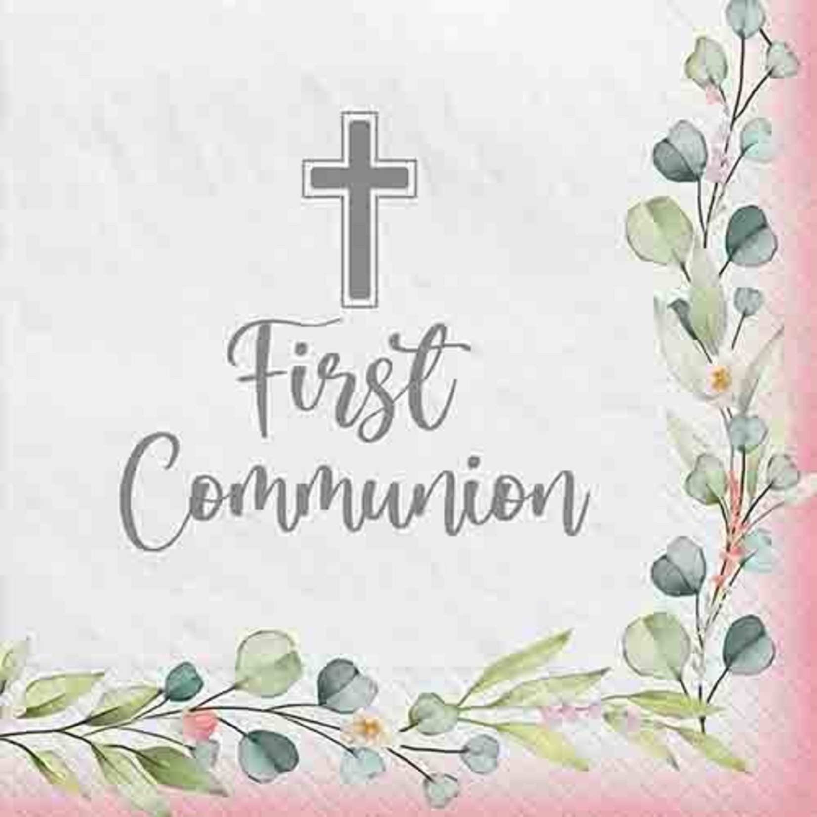 Amscan My First Communion Pink Beverage Napkins - 40ct.