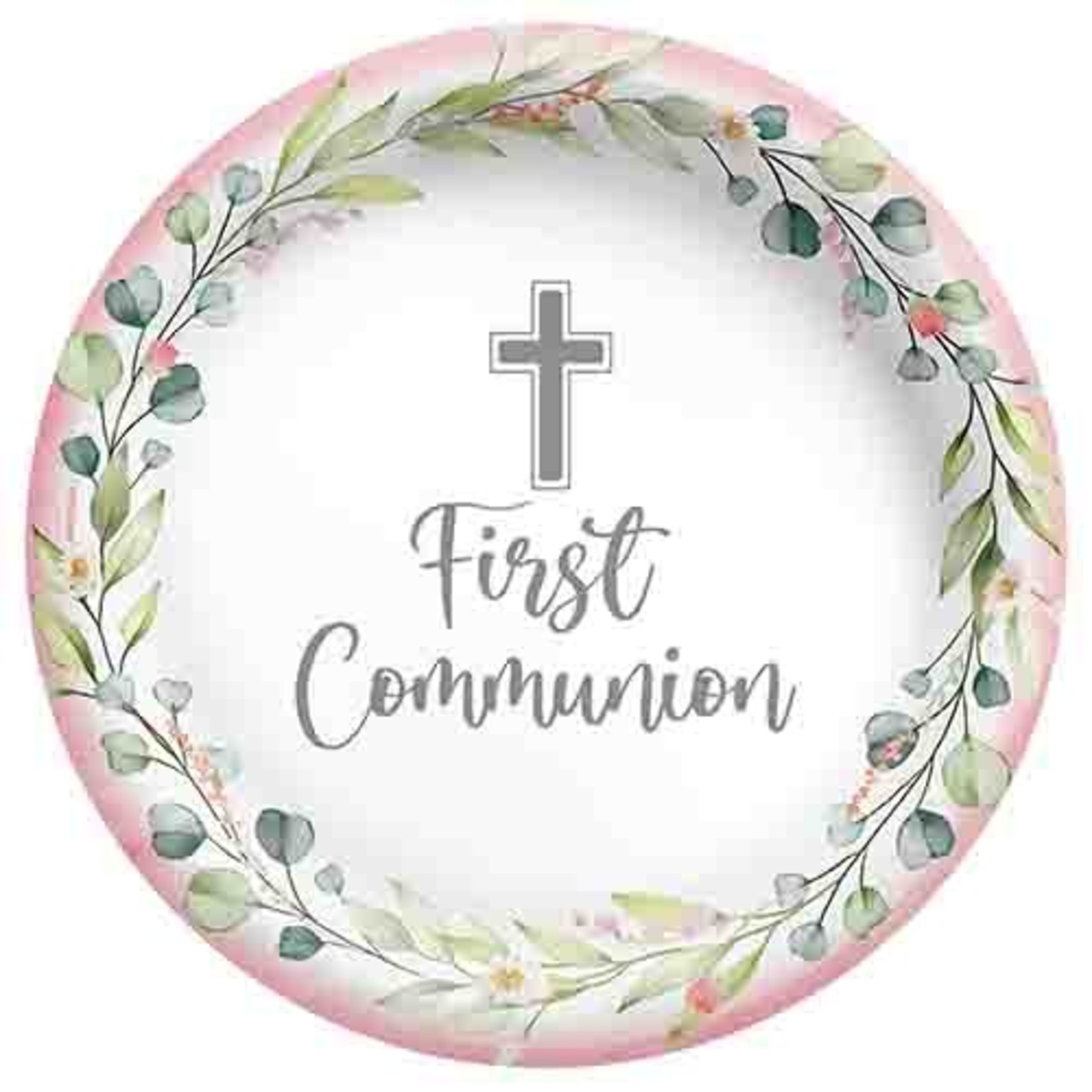 Amscan 7" My First Communion Pink Plates - 20ct.