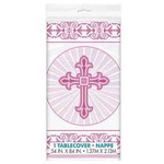 unique Pink Radiant Cross Tablecover - 54" x 84"