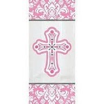 Amscan Pink Cross Cello Bags w/ Ties - 20ct.