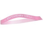 unique Pink Birthday Girl Satin Sash - 1ct.