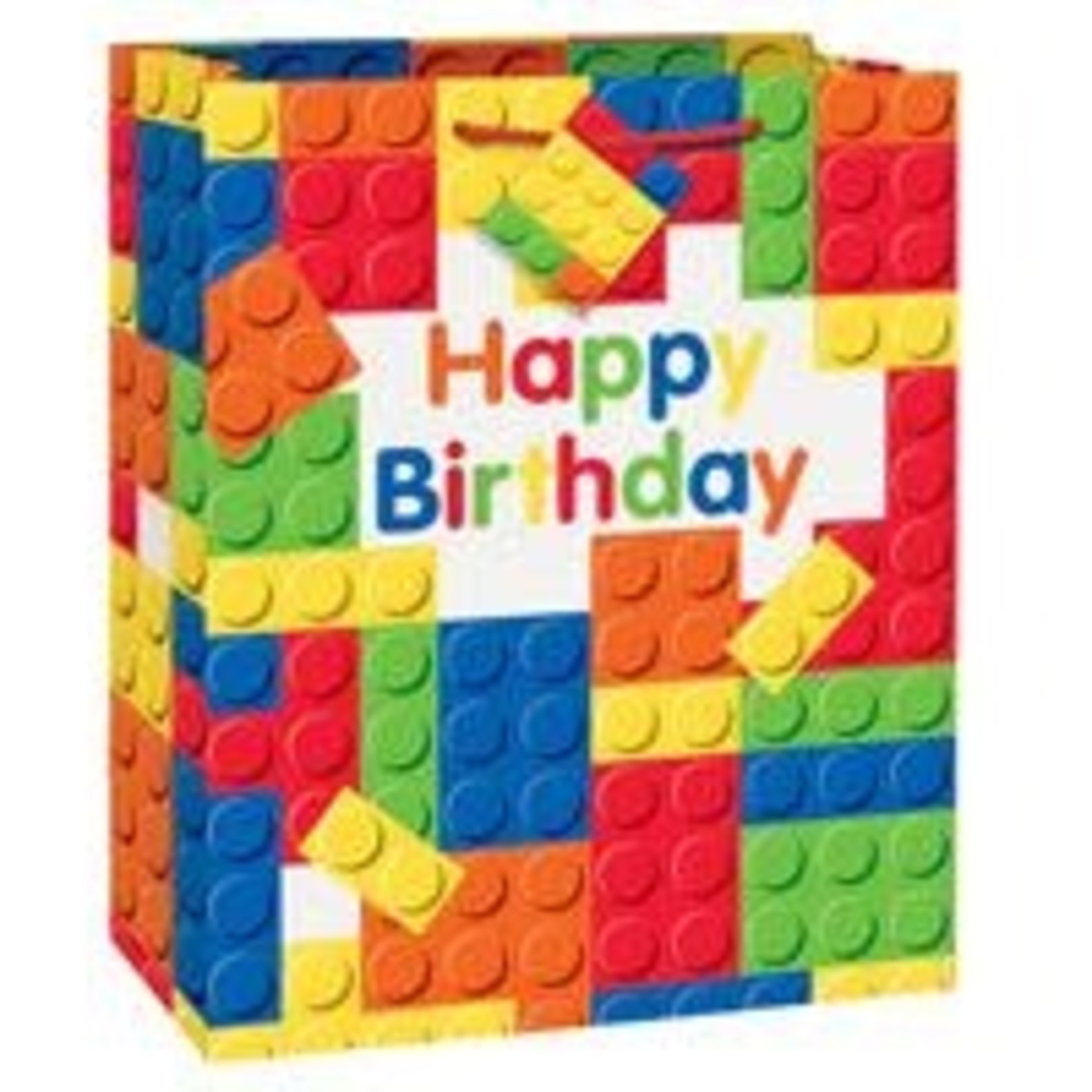 unique Large Building Blocks Birthday Gift Bag - 1ct.