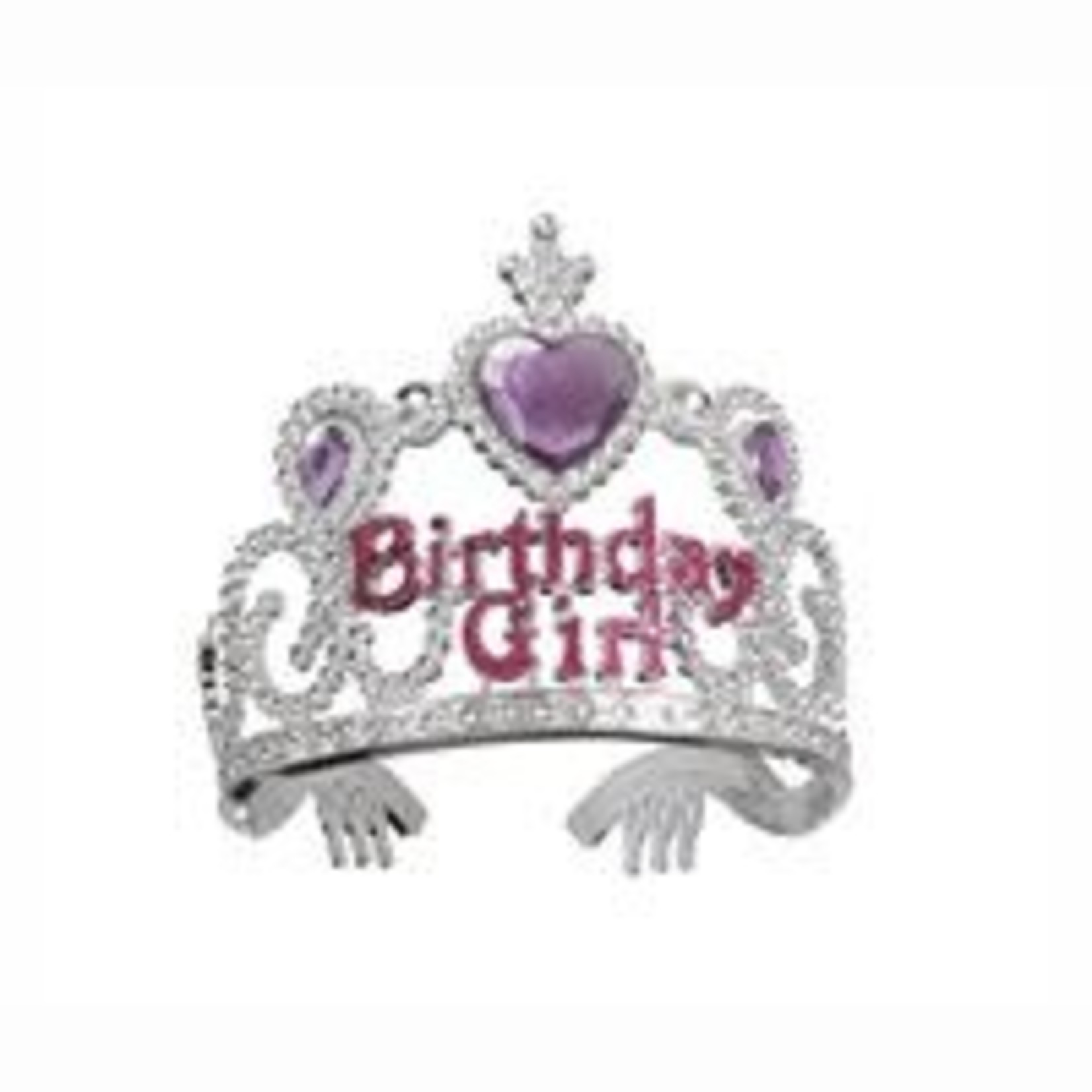 unique Birthday Girl Tiara w/ Purple Jewels - 1ct.