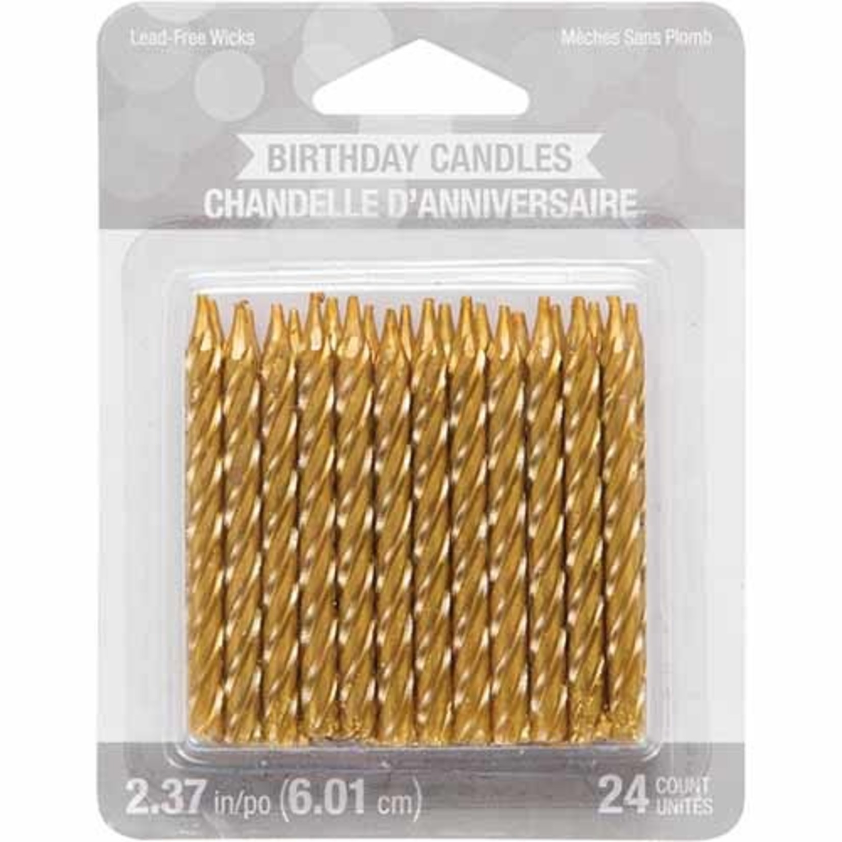 Creative Converting Metallic Gold Spiral Birthday Candles - 24ct.