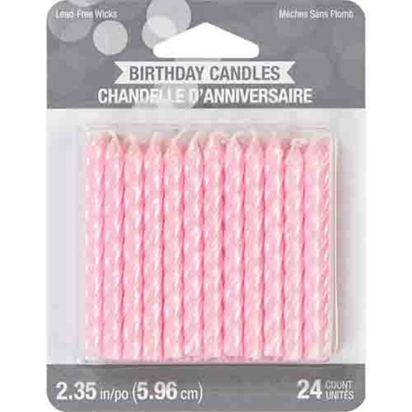 Creative Converting Pink Spiral Birthday Candles - 24ct.