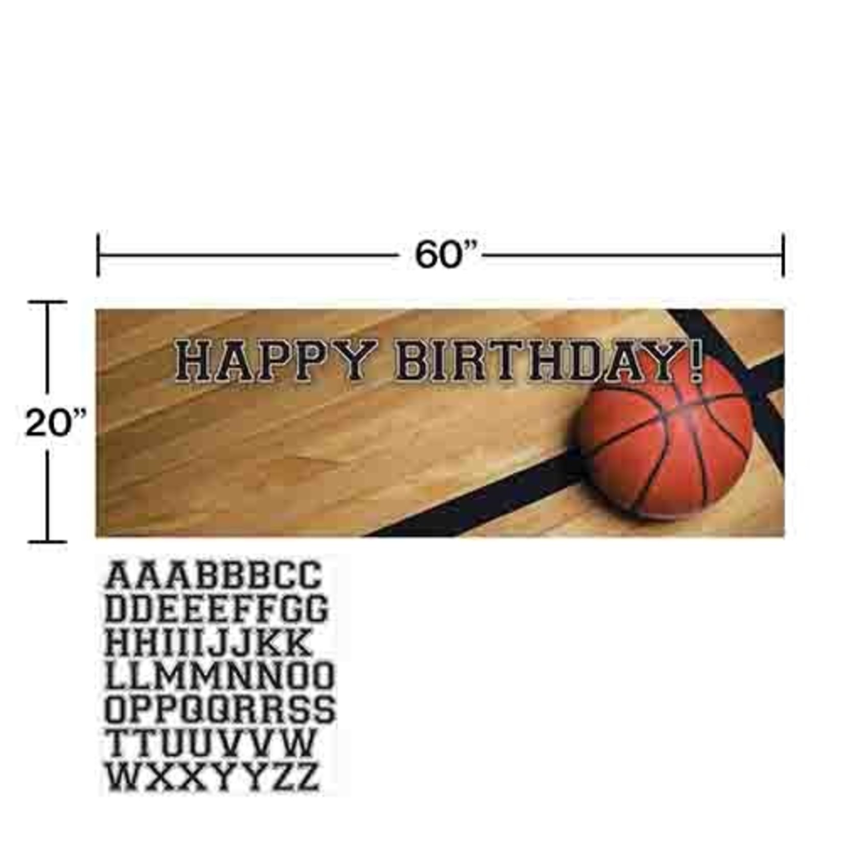 Creative Converting Basketball Customizable Birthday Banner - 5'