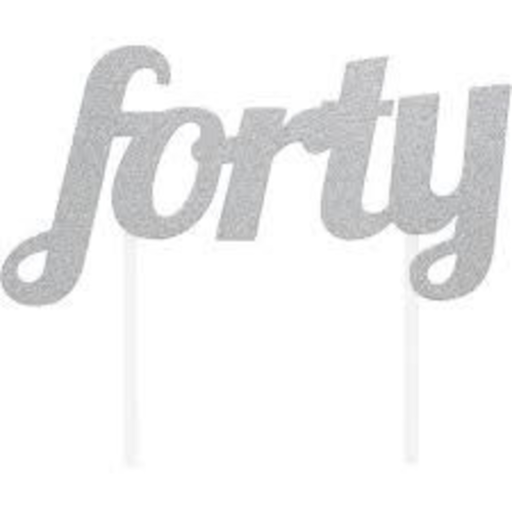 Creative Converting Silver Glitter Forty Cake Topper - 1ct.