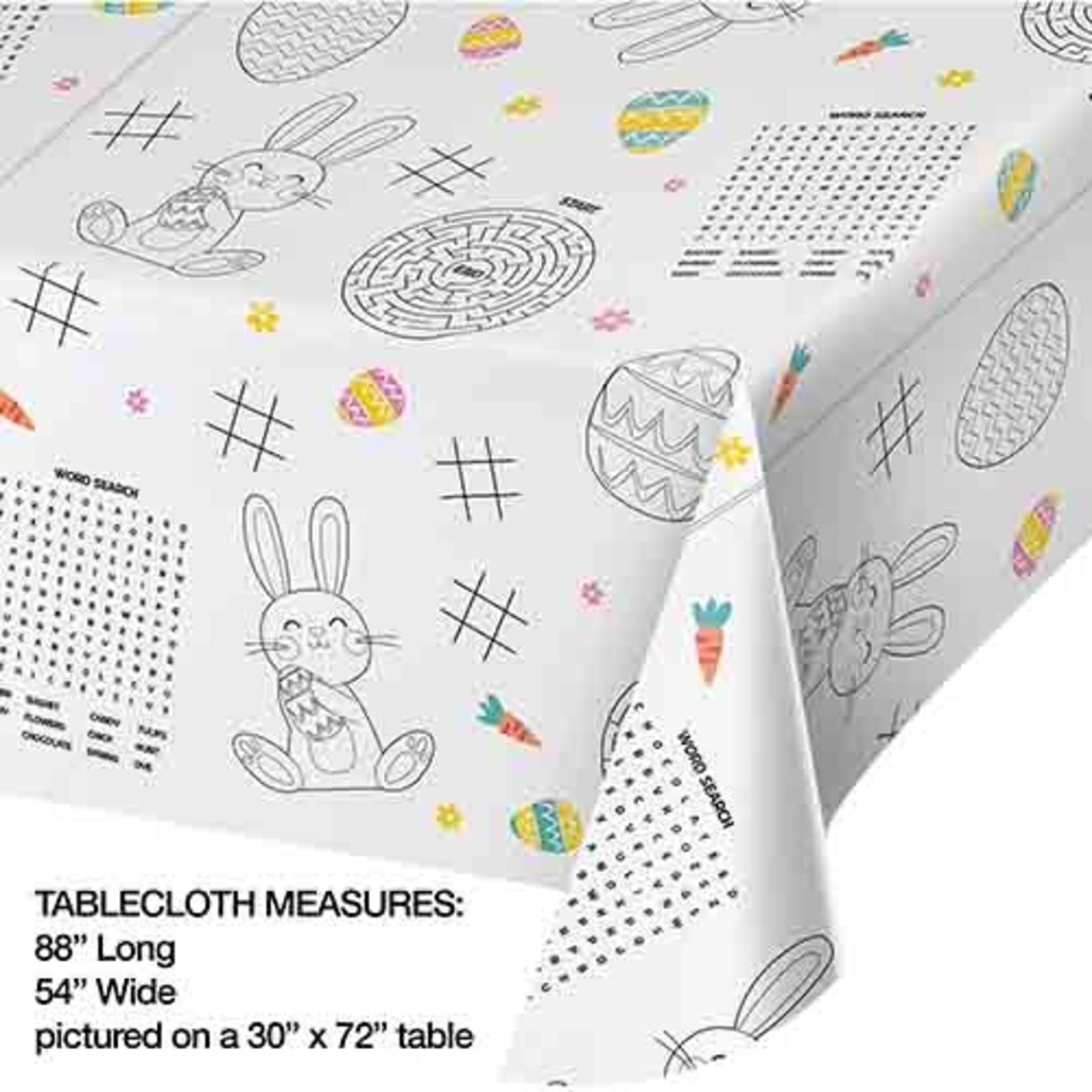 Creative Converting Kids Easter Activity Table Cover -1ct. (54" x 88")