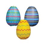 Beistle 10" Easter Egg Paper Lanterns - 3ct.