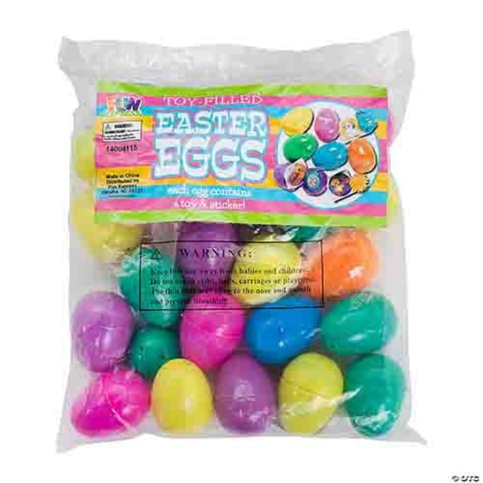 Fun Express Easter Eggs w/ Toy & Sticker - 24ct.