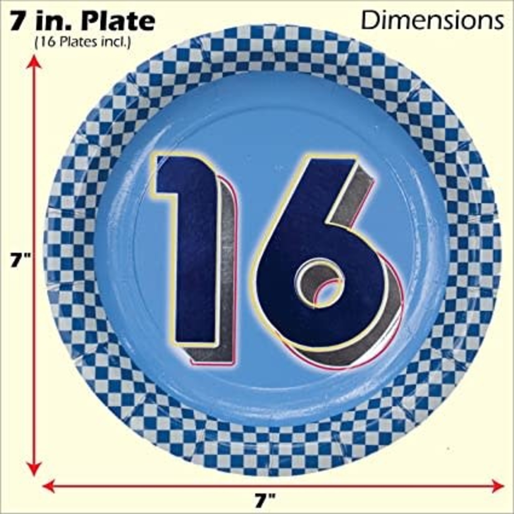 Havercamp 7" 16th Birthday Plates - 8ct.