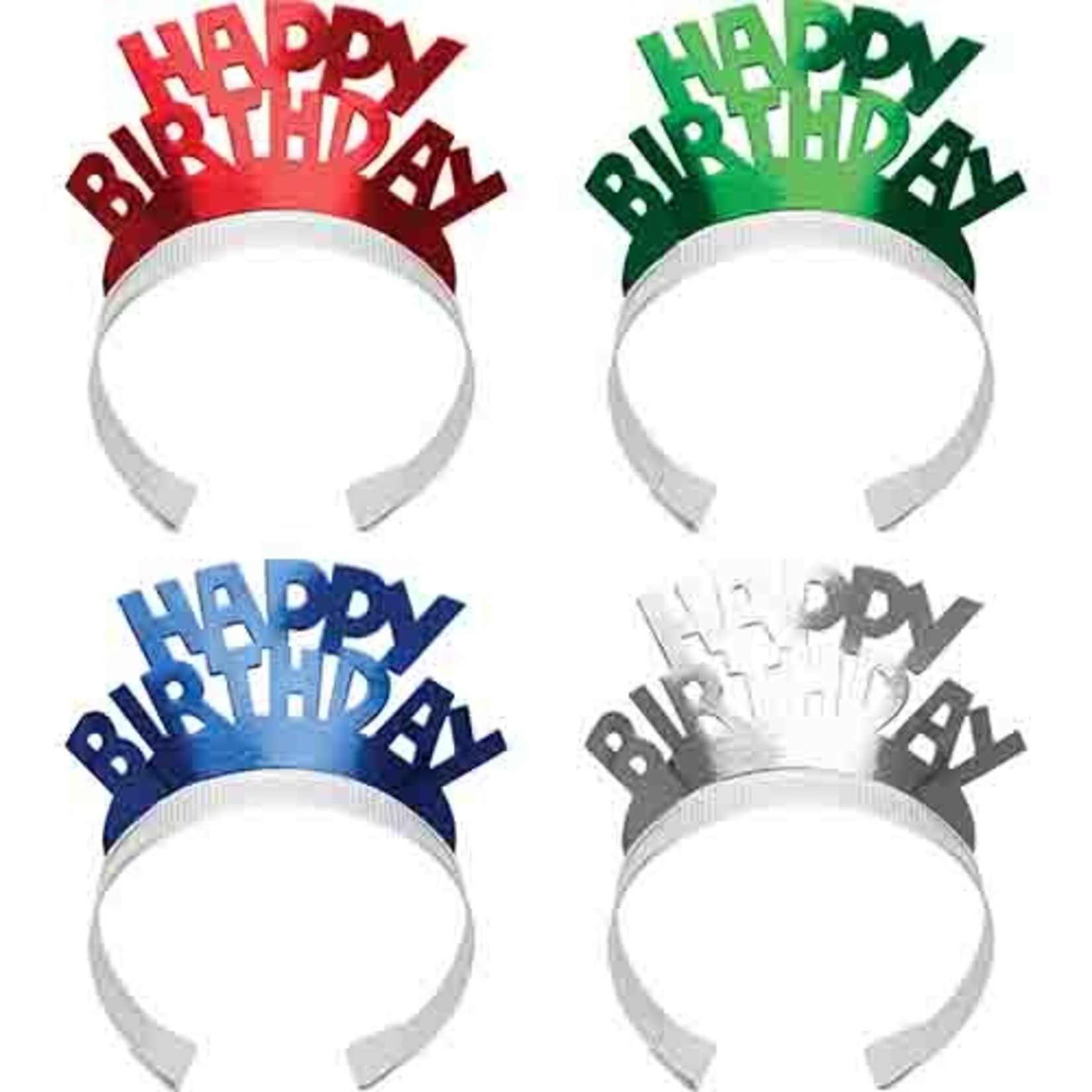 Creative Converting Happy Birthday Foil Tiaras - 4ct.
