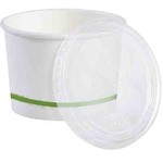 Creative Converting 9oz. White Snack Cups w/ Lid - 8ct.