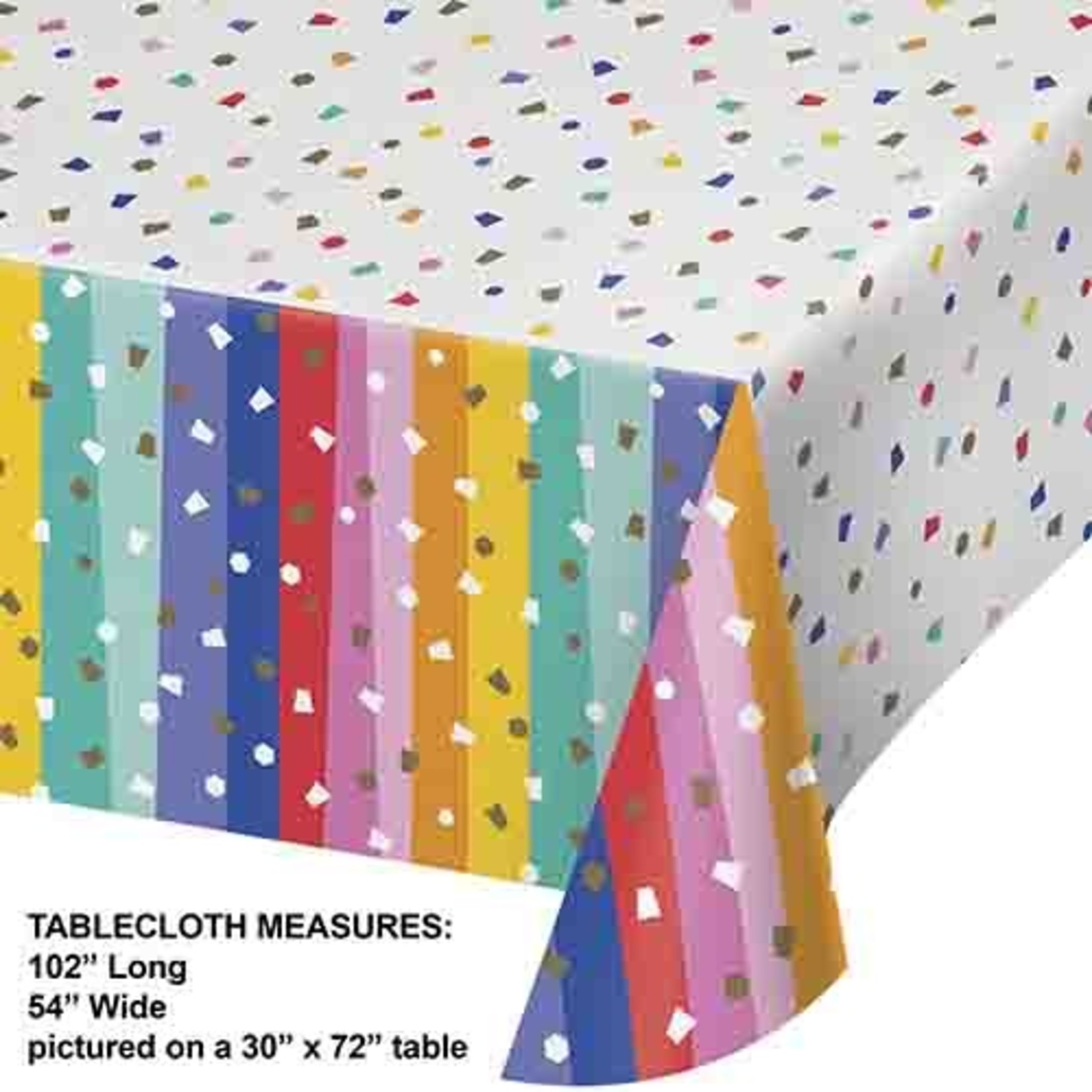 Creative Converting 54" x 102" Birthday Confetti Paper Table Cover - 1ct.