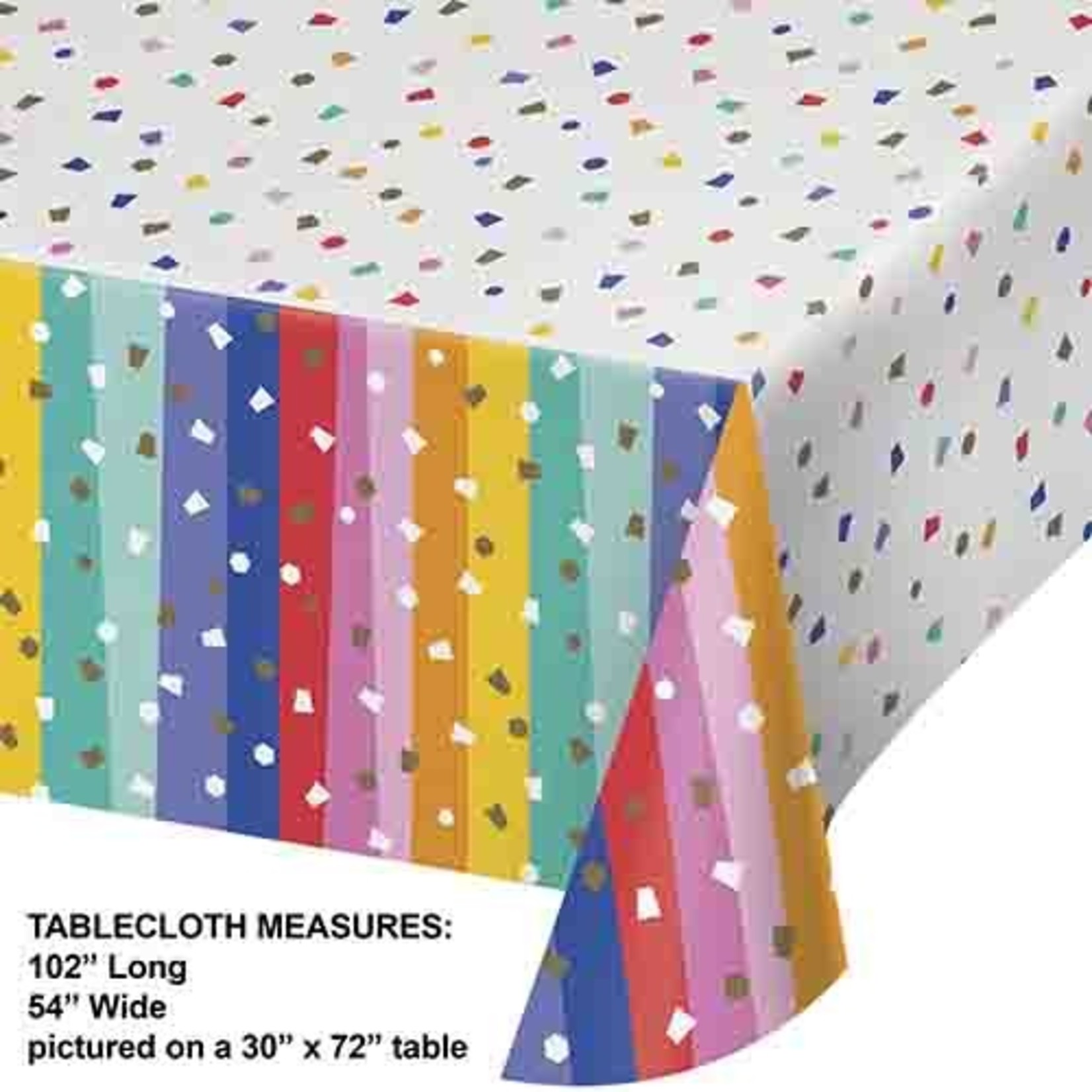Creative Converting Birthday Confetti Paper Table Cover - 54 x