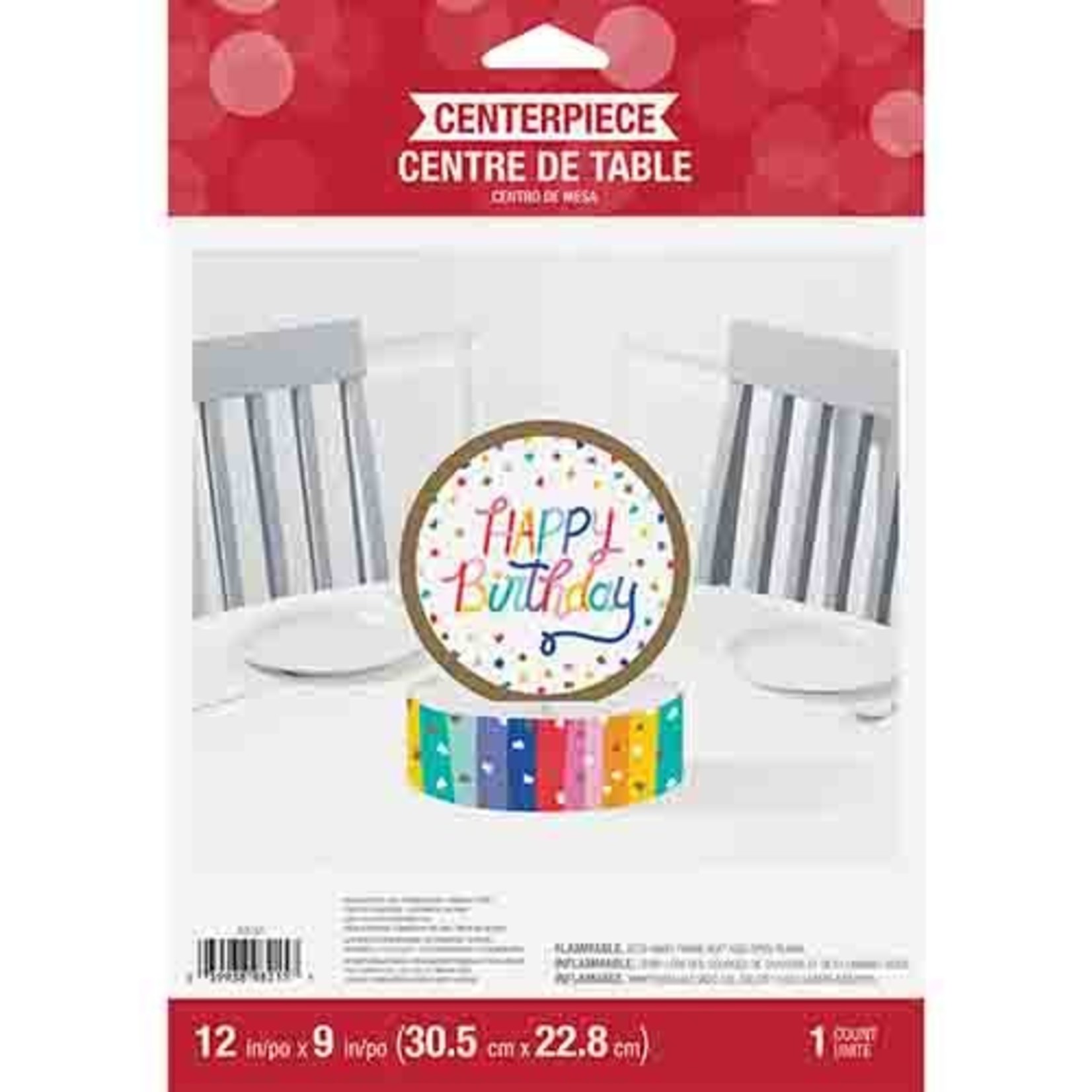 Creative Converting Birthday Confetti Centerpiece - 1ct. (12" x 9")