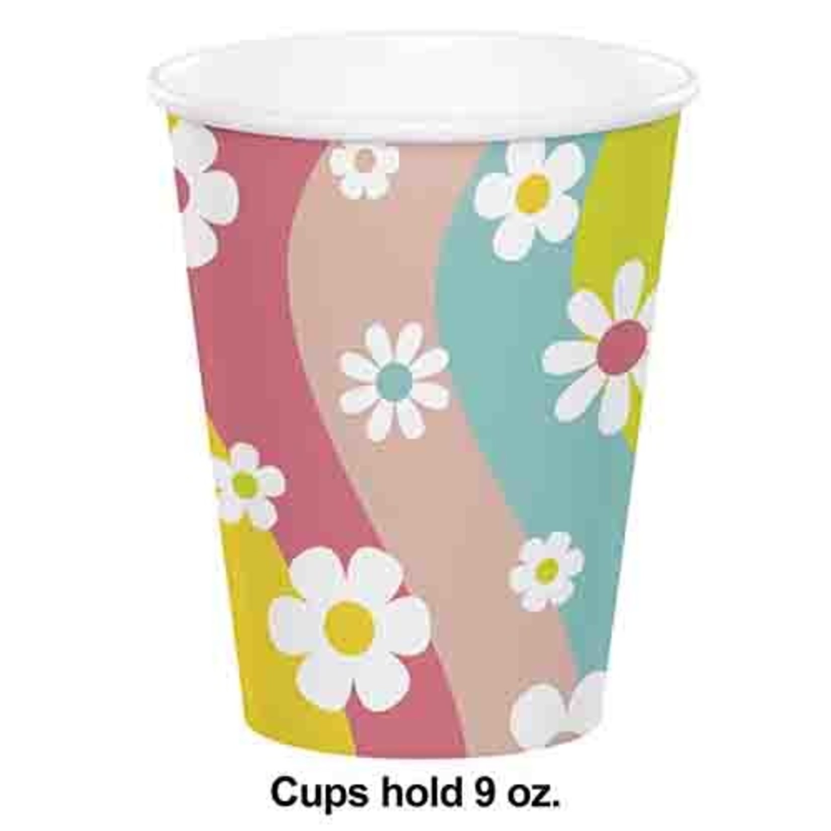 Creative Converting 9oz. Flower Power Paper Cups - 8ct.