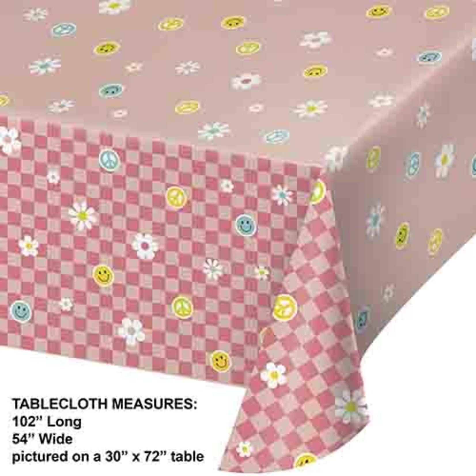 Creative Converting Flower Power Paper Table Cover - 1ct. (54" x 102")