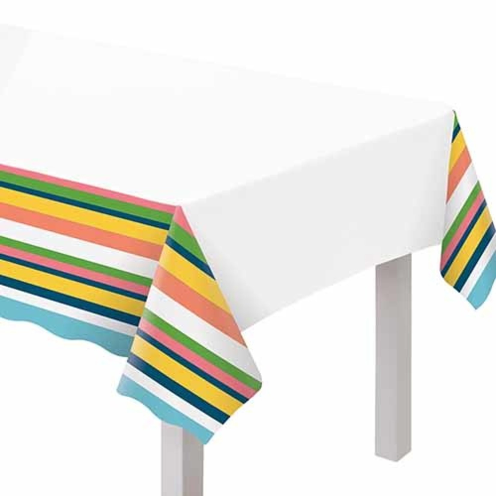 Amscan Summer Hues Plastic Table Cover - 54" x 102"