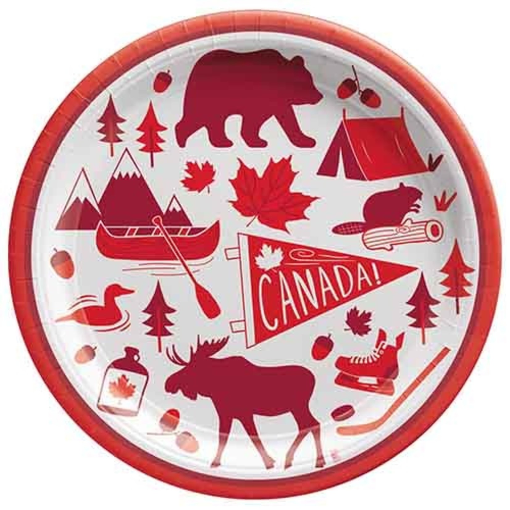 Amscan 9" Canadian Pride Plates - 10ct.