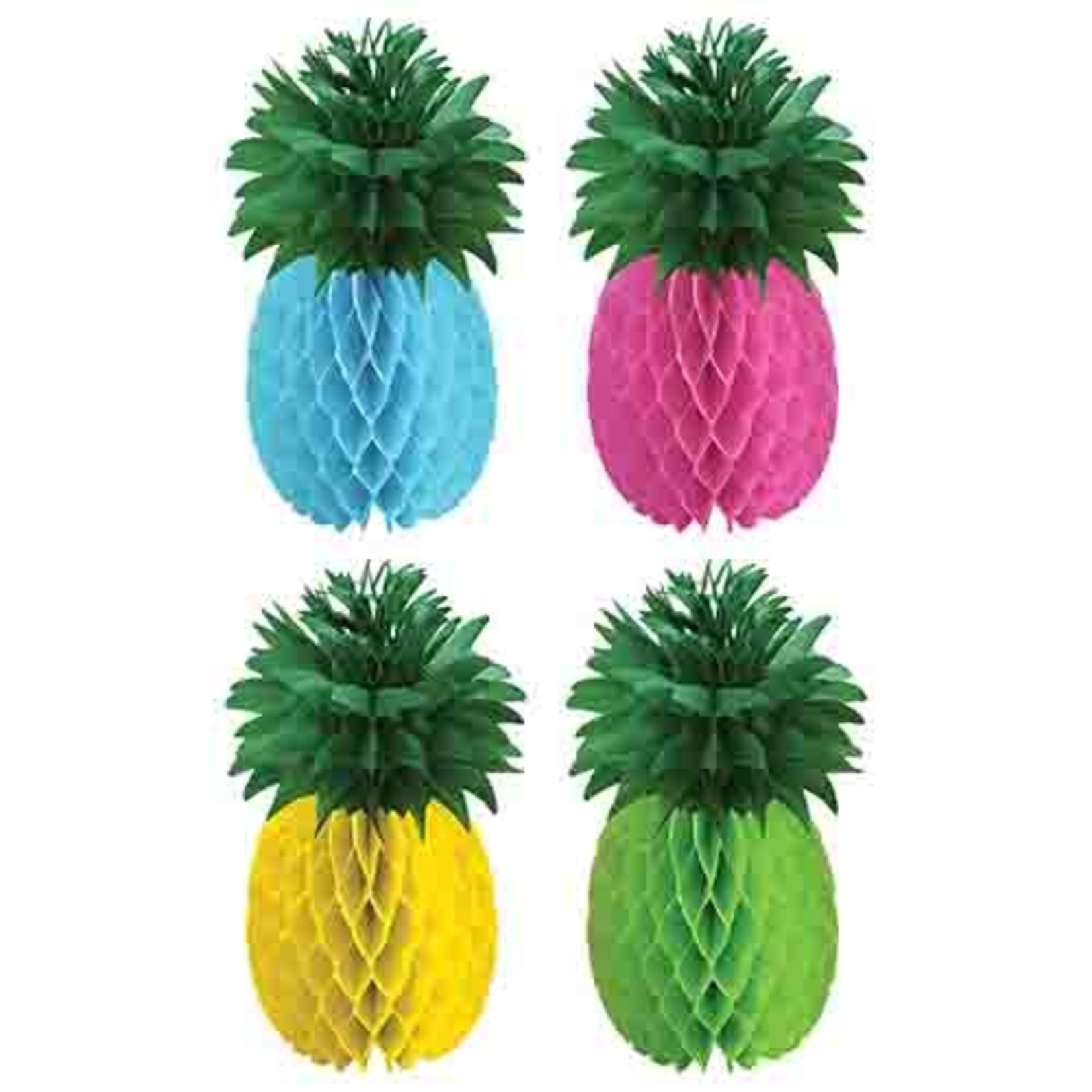 Amscan 11.5" Pineapple Honeycomb Centerpieces - 4ct.