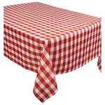 Amscan BBQ Red Checkered Fabric Table Cover - 1ct. (60" x 84")