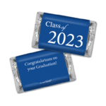 Just Candy 2023 Blue Graduation Miniature Hershey Candy Bars - 1lb.
