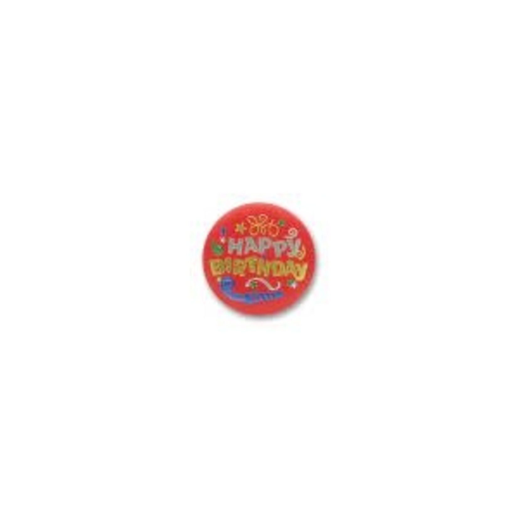 Beistle Happy Birthday Red Satin Button - 1ct.